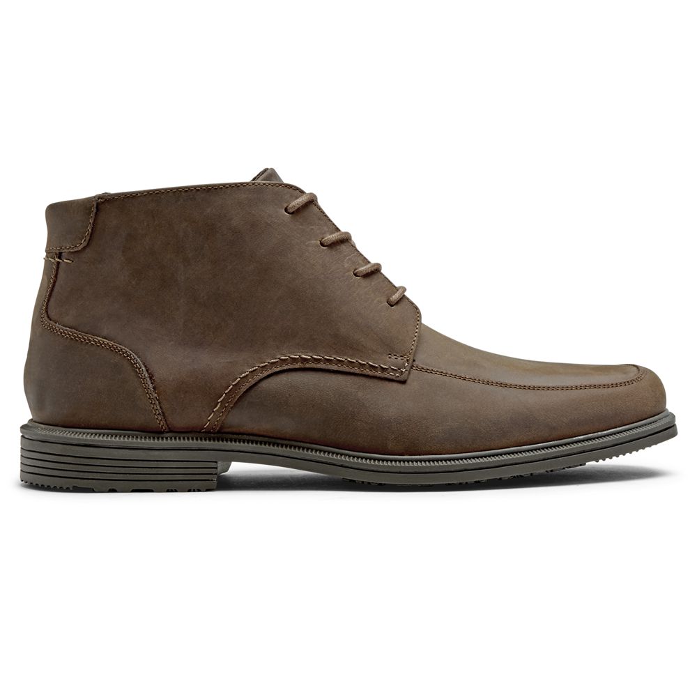 Cizme Chukka Barbati Rockport Taylor Waterproof Ciocolata - Romania 3784-LVOGE